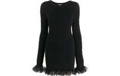 Saint Laurent Женское платье с длинными рукавами, черный