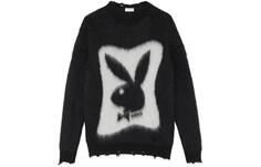 Вязаный свитер Saint Laurent Playboy, черный