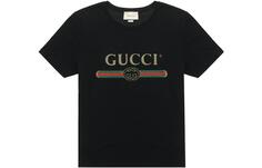 Футболка с принтом логотипа Gucci, черная