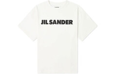 Хлопковая футболка с принтом логотипа Jil Sander Натуральный/Черный, белый