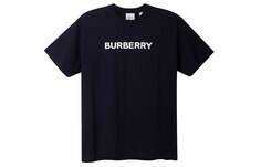 Хлопковая футболка оверсайз с принтом логотипа Burberry, черный/белый, черный