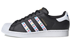 Черные разноцветные полоски с трилистником Adidas Originals Superstar