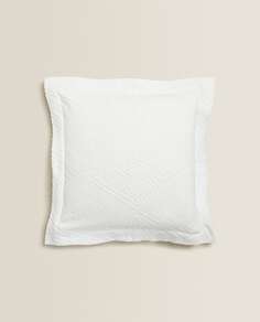 Хлопковый чехол на подушку с геометрическим узором, белый Zara Home