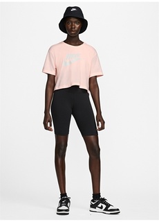 Однотонная розовая женская футболка с круглым вырезом Nike