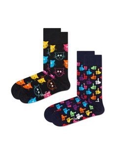 Носки Happy Socks 2-Pack Cat 1, черный
