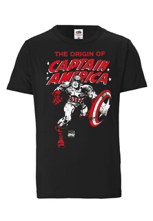 Рубашка LOGOSHIRT The Origin Of Captain America, черный