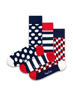 Носки Happy Socks 3-Pack Navy 1 Gift Set, синий