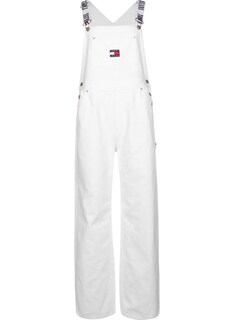 Джинсовый комбинезон свободного кроя Tommy Jeans Dungaree, белый