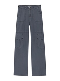 Обычные брюки-карго Pull&amp;Bear, пыльно-синий
