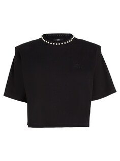 Рубашка Karl Lagerfeld Embellished Padded, черный