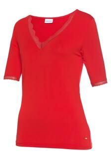 Пижамная рубашка LASCANA, ярко-красный