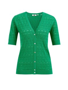 Вязаный кардиган WE Fashion, зеленый
