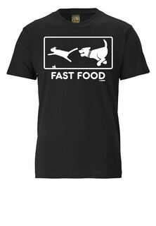 Рубашка LOGOSHIRT Fast Food, черный