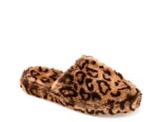 Тапочки Journee Collection Cozey с леопардовым принтом, коричневый