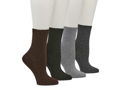 Носки Mix No. 6 в рубчик 4 шт, серый/коричневый/черный