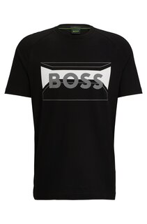 Футболка Boss Slim-fit In Stretch Piqué, черный