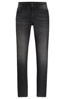 Джинсы Boss Slim-fit In Black Comfort-stretch Denim, темно-серый