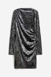 Платье H&amp;M Gathered Jersey, темно-серый H&M
