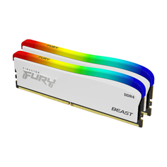 Оперативная память Kingston Fury Beast RGB Special Edition, 32 Гб DDR4 (2x16 Гб), 3200 МГц, KF432C16BWAK2/32, белый
