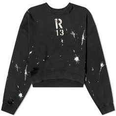 Укороченный спортивный свитер R13, черный