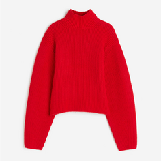 Свитер H&amp;M Rib-knit Mock Turtleneck, красный H&M