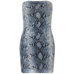 16Arlington Мини-платье с принтом питона и лайкры, синий