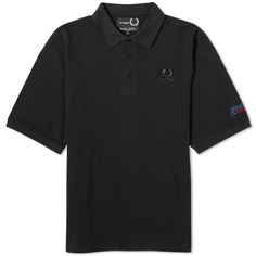 Объемная рубашка-поло с вышивкой Fred Perry x Raf Simons, черный