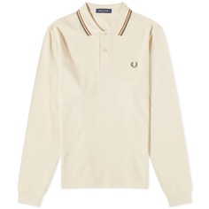 Поло с длинными рукавами и двойным носком Fred Perry, бежевый