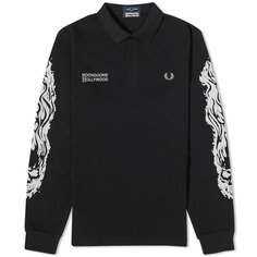 Поло с длинными рукавами и принтом Fred Perry x Noon Goons, черный