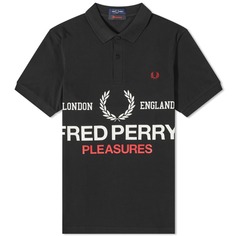 Поло с логотипом Fred Perry x Pleasures, черный