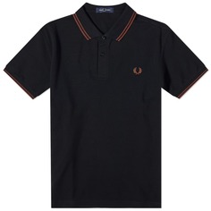 Рубашка-поло Fred Perry с двумя кончиками, черный