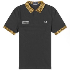 Поло с леопардовым принтом Fred Perry x Noon Goons, черный