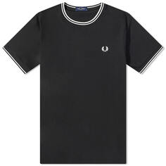 Футболка Fred Perry с двойным вырезом, черный