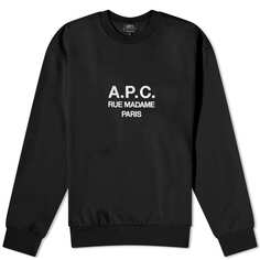 A.P.C. Свитшот с вышитым логотипом Rufus, черный
