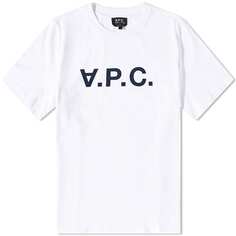 A.P.C. Футболка с логотипом VPC, белый/темно-синий