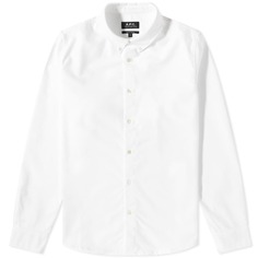 A.P.C. Оксфордская рубашка на пуговицах с логотипом Greg, белый