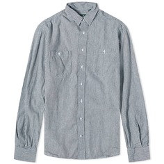 Джинсовая рабочая рубашка Gitman Vintage в железнодорожную полоску