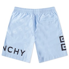 Джинсовые шорты для плавания с длинным логотипом 4G Givenchy, голубой
