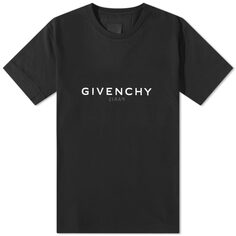 Футболка с обратным логотипом Givenchy Paris, черный