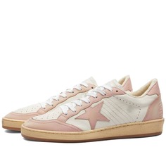 Кожаные кроссовки Golden Goose Ball Star, белый/розовый