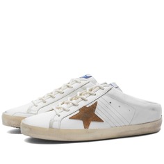 Кожаные кроссовки Golden Goose Super Star, белый/табачный