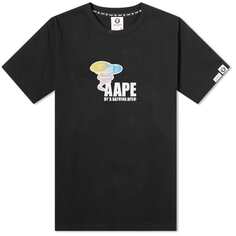 Дымчатая футболка AAPE &amp; Peace, черный