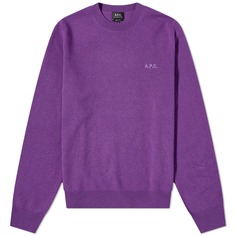A.P.C. Трикотажный пуловер с логотипом Nina, фиолетовый