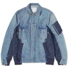 Куртка Sacai Denim x Nylon MA-1