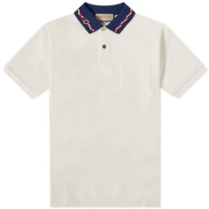 Рубашка-поло с логотипом Gucci на воротнике