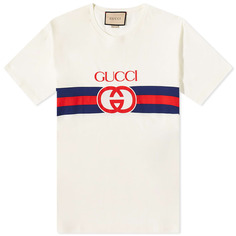 Футболка с новым логотипом Gucci, белый