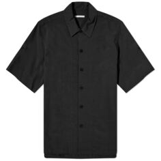 Helmut Lang отпускная рубашка с закатанным логотипом, черный