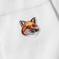 Носки Maison Kitsune Tonal Fox с нашивкой в ​​виде головы, белый
