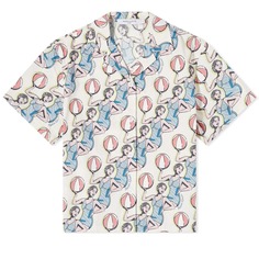 Рубашка с короткими рукавами и принтом Maison Kitsune Dancing Girls, мультиколор