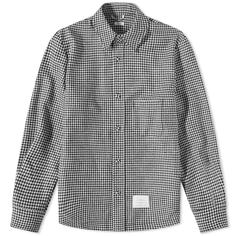 Рубашка Thom Browne из овечьей шерсти с узором «гусиные лапки»